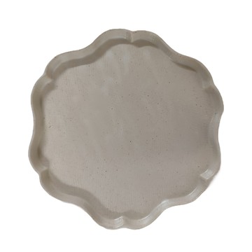 Rotana 古典花型 輕量陶皿 日本美濃燒  灰色  中(16 x 15.5 x 1cm)  1個