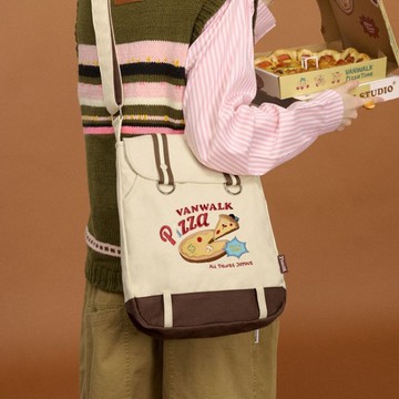 出走Vanwalk -披薩系列-美式復古披薩郵差包