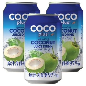 Sagiko Cocoplus 椰子水 含果肉 320ml  3罐