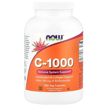 NOW Foods, 維生素 C-1000，500 粒素食膠囊