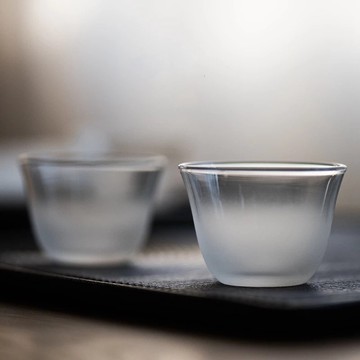 聞說|日式云霧玻璃品茗杯 霧化磨砂工藝 簡約耐熱功夫茶杯主人杯
