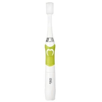 tgm 矽膠亮光音波震動牙刷 STEP 2 柔軟彈性矽膠刷毛 呵護寶寶牙齦 適合4-7歲  B68-100-2  白色 + 草綠色  1支