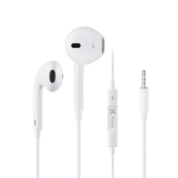 KTNET EA1 4極插入耳式線控耳機麥克風1.2M 白
