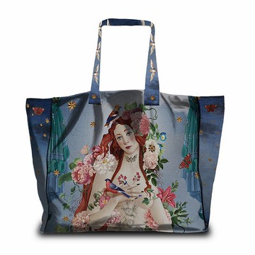 法國VOGLIO BENE維納斯 超大托特包 帆布包 側背包 手提包 肩背包