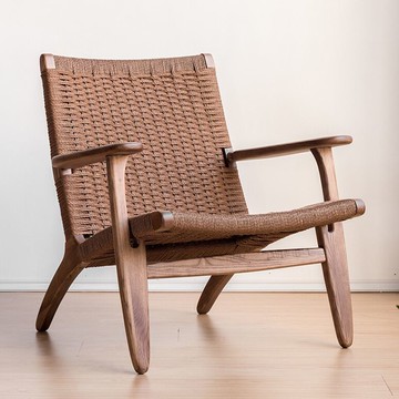 免運/開立發票 沙發 北歐懶人沙發休閑椅藤椅實木沙發椅單椅民宿侘寂風家具藤編靠背椅