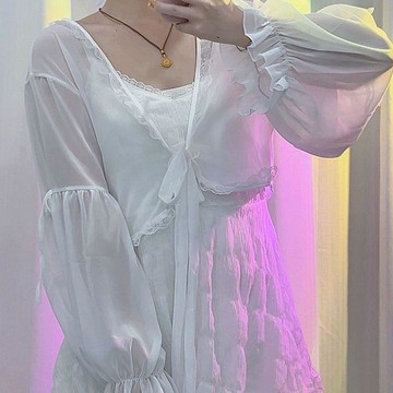 7948 人次典藏🗂️超仙雪紡防曬衣女夏配吊帶裙子外搭小披肩薄開衫外套透氣空調罩衫Y3DX