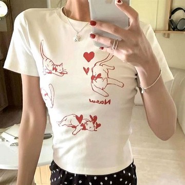 貓咪百態正肩短袖T恤(預購)pn003064