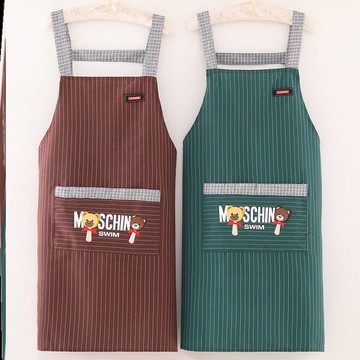 純棉夏季圍裙薄款單層家用廚房透氣時尚夏季背帶可愛無袖薄款圍腰