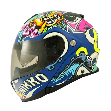 Nikko N902 / N-902 安全帽 #16 美式嘻哈 消光藍 全罩 排扣 內藏式墨鏡 耳機槽 可樂帽