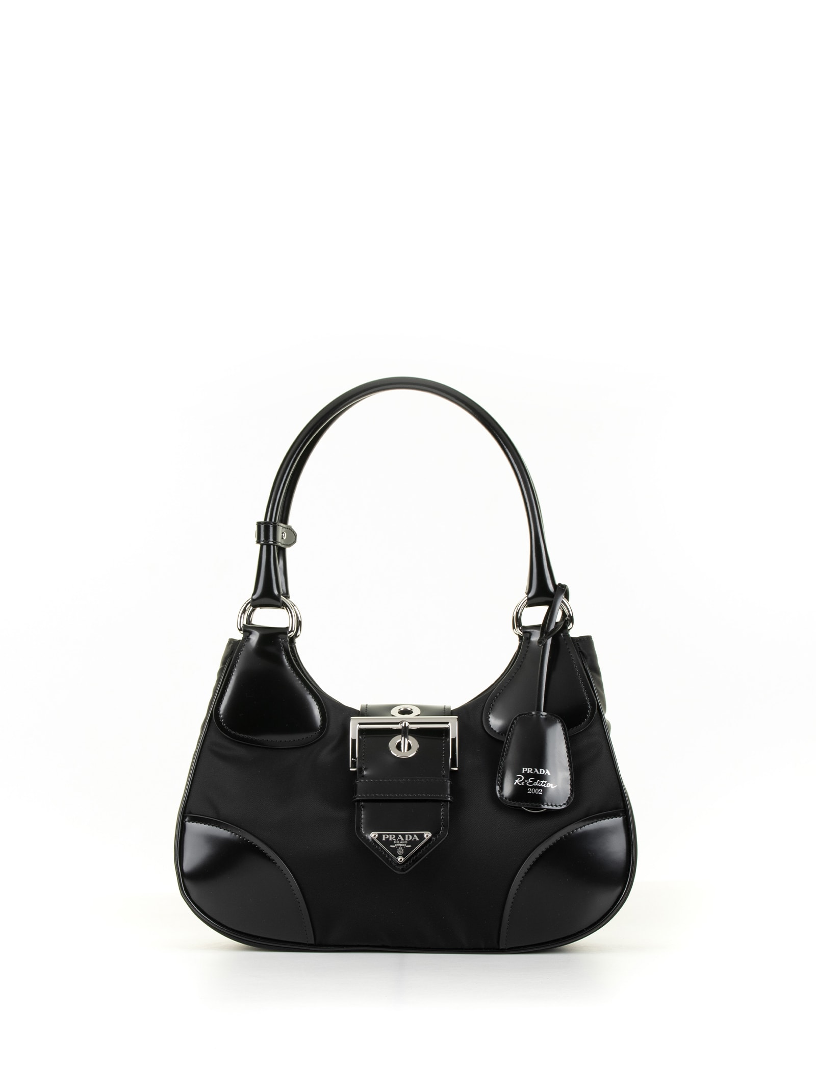 Prada Leather Shoulder Bag With Buckle