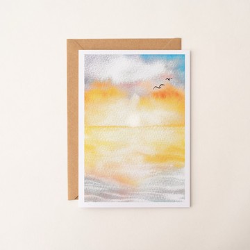 水彩風景卡片 萬用卡 生日卡片 感謝卡 藝術卡 自然 手寫字