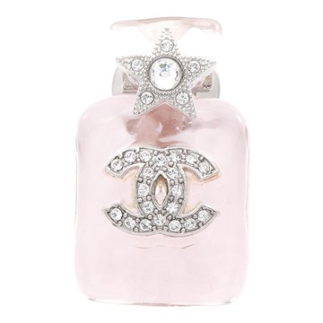 CHANEL 香奈兒 粉色樹脂 水晶 CC 星星 香水瓶 胸針 【二手名牌BRAND OFF】
