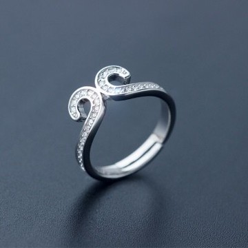 925純銀戒指鑲鑽開口戒-獨特緊箍咒造型情人節生日禮物男女飾品2款73dt135【獨家進口】【米蘭精品】