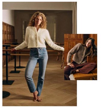 【巴黎Seza*復古開衫】包包法單24秋季絞花編織鏤空短款針織衫2色