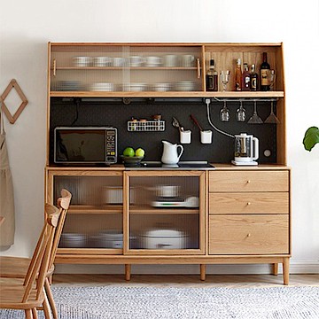 源氏木語布拉格原木色橡木1.5M餐櫃 V2 H84Q06 (洞洞板款) (H014336981)