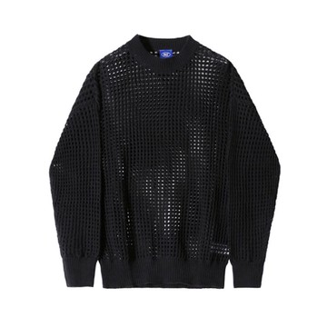 【巴黎精品】現貨+預購 針織衫長袖T恤-設計感圓領洞洞男上衣2色a1io60