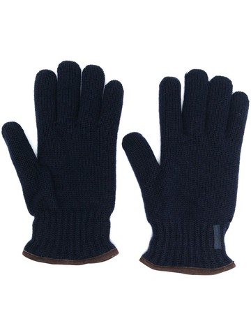 Paul & Shark - sheepskin wool gloves - men - Virgin Wool/Sheepskin/Polyester - 8.5 - Blue