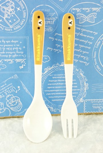 【震撼精品百貨】Rilakkuma San-X 拉拉熊懶懶熊~湯叉組_塑膠