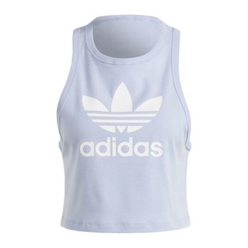 Adidas Trefoil Tank IP0684 女 背心 短版 運動 休閒 經典 三葉草 挖背 棉質 淺藍