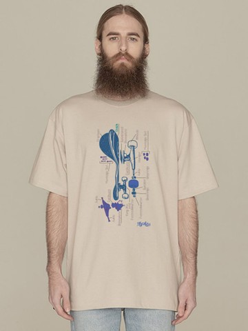 Assembly Graphic Print Short-Sleeve T-Shirt Beige