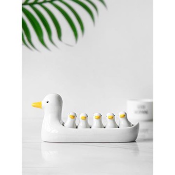 態生活創意筷拖筷籠收納盒小鴨子陶瓷筷子托架筷枕家用廚房筷子架