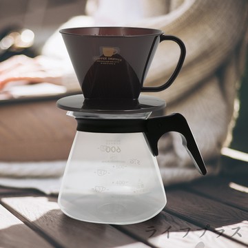 日本製NAKAYA扇形咖啡濾杯-2~4人X1入+咖啡壺-605ccX1入