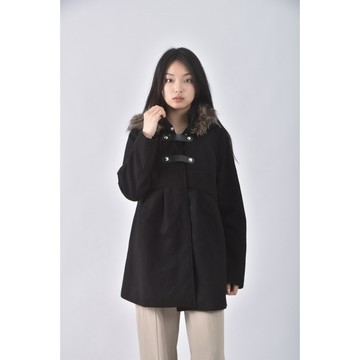 (S) 【金莎私服】kiabi質感連帽黑色外套二手衣