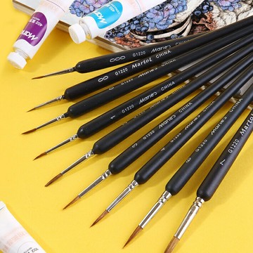 馬利狼毫勾線筆尼龍畫筆學生用美術專用水粉毛筆國畫水彩工筆畫工筆丙烯顏料油畫描邊套裝