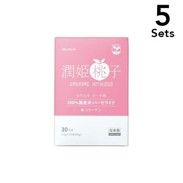[Set of 5] URUHIMEMOMOKO Drinkable Ceramide (30 sachets)
