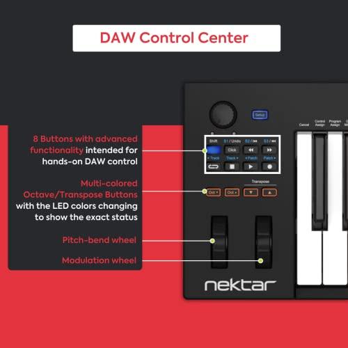 Nektar Technology IMPACT GX61 DAW連携MIDIキーボードコントローラー トランスポートボタン MIDIコントロール機能搭載