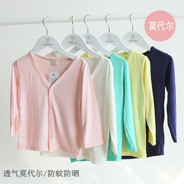 mori🎀mori兒童莫代爾防曬開衫夏男女童薄防曬衣中大童空調服寶寶外套