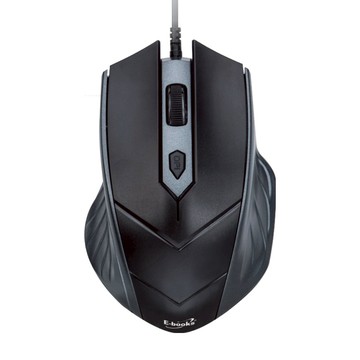 E-books M67 三段切換超靜音有線滑鼠 1000/1600/2000 DPI 垂直滾輪 150cm 線長 四鍵設計  E-PCG244  黑色