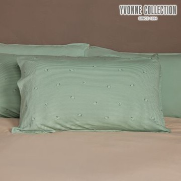 YVONNE 以旺傢飾 黑鼻羊條紋印花信封式枕套1入-原野綠