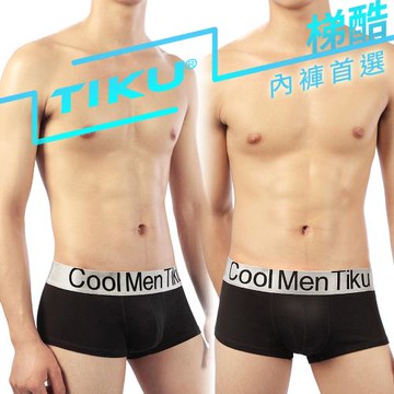 TIKU 梯酷 - 木代爾金屬 超彈貼身平口男內褲 -黑色 (BM1850)