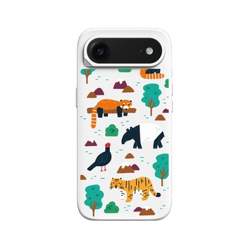 iPhone Air SolidX 白 - RHINOSHIELD X Taipei Zoo - 亞洲區插畫（小貓熊、越南鷴、馬來虎、馬來貘）