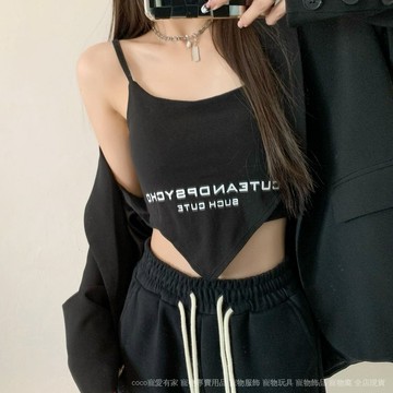 免運 台灣出貨 辣妹吊带背心女带胸垫内搭设计感抹胸内衣无袖外穿短款露脐上衣夏限時下殺