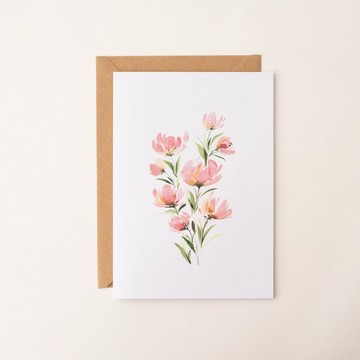 水彩花卉卡片 萬用卡 生日卡片 感謝卡 藝術卡 賀卡 插畫 明信片