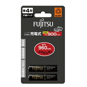 FUJITSU 富士通 4號 960mAh 充電電池 2入 / 卡【APP滿額下單4%點數(單一帳號最高1500點)】5/31止