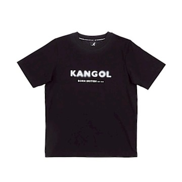 KANGOL 男女 印花圓領T 黑色-6322100720