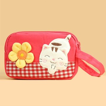 阿拉貓韓國可愛小黃花零錢包 iPhone6手拿包 三星note3大屏手機包