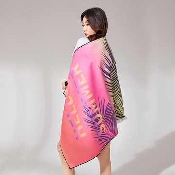 Luckyfish新款速幹浴巾吸水强抗菌不掉毛柔軟溫泉游泳衝浪沙灘巾