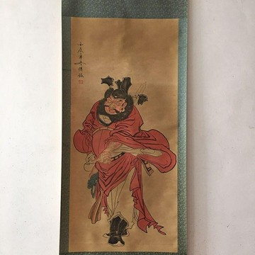 宣紙仿古字畫 鐘馗 畫面美倫 實物拍攝 送禮 自家裝飾都檔次
