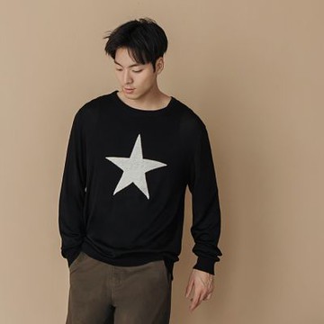 OB嚴選中大尺碼-針織圓領星星下襬配色長袖毛衣(3色)《KL0703》