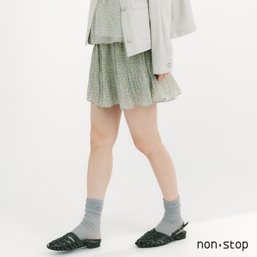 non-stop 晨曦花語細摺綁帶短裙-2色