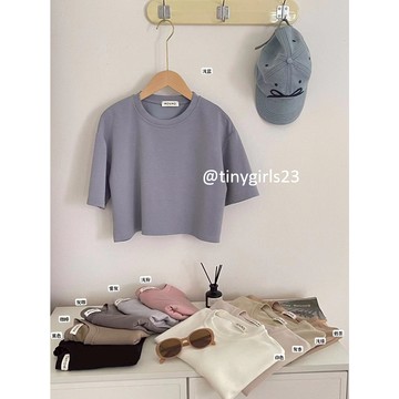 【太妮絲MM05】現貨 韓妞人手一件！空氣棉短袖上衣 短版上衣 素色 純色 寬鬆 超舒服