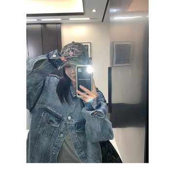 【RICECAKE & OISIS】美式重工 水洗做舊 牛仔外套 高級感 百搭 夾克 女