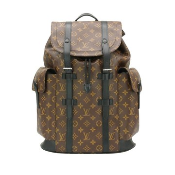 Louis Vuitton Christopher MM 帆布翻蓋穿釦式後背包(M43735-咖)