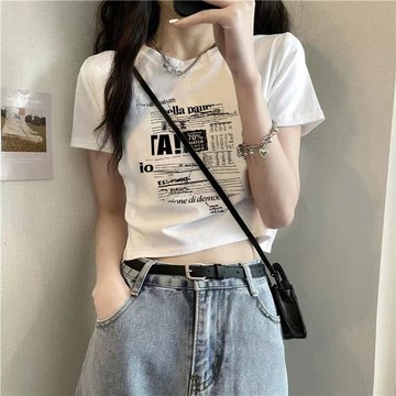 可鹽可甜~有範！ 短t 短板上衣 短板 t恤 辣妹 辣妹風 韓系短T 辣妹短T 短版 t恤 女生短袖 露肚上衣 正肩短T