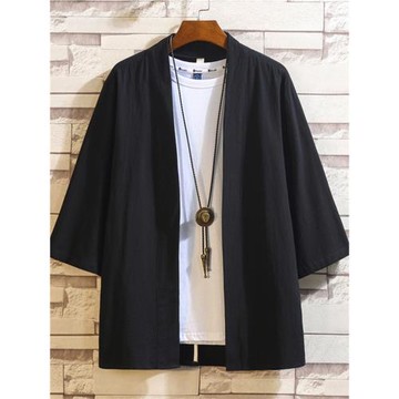 七分袖襯衫男道袍寬松春夏季日式和服外套漢元素居士茶服古風漢服