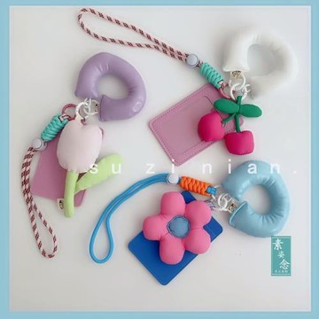 2025新款組合可愛充棉花朵證件卡通校園卡套幼兒園工牌 門禁卡套